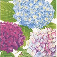 Caspari Entertaining jardín de Hortensia servilletas (Pack de 20- Papel- Azul- 16-5 x 16-5 x 3 cm